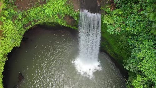 Bali, Indonesia, Aerial View on The Waterfall