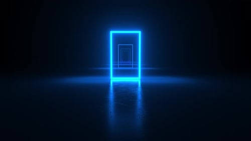 Túnel cuadrado abstracto de neón