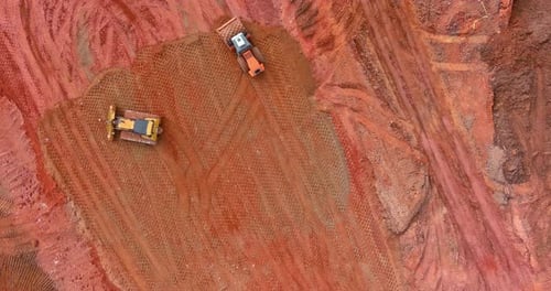 Landscape of Aerial View on the Preparation in the Work for New Construction Subdivision District