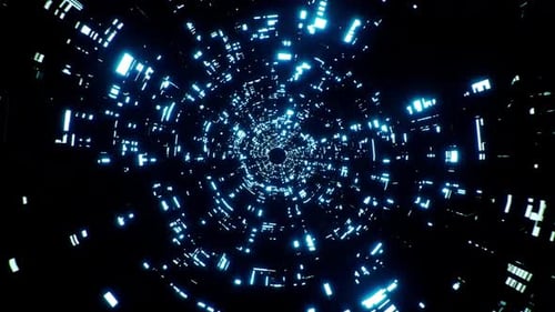 Futuristic Digital Tunnel Hyperspace Travel