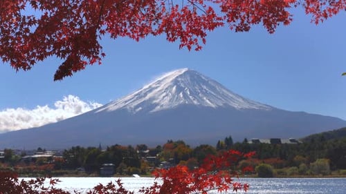 Mount Fuji in Autumn Color Japan