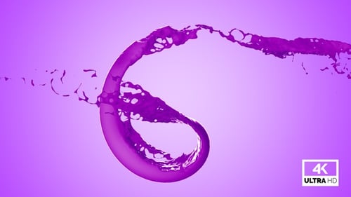 Dynamic Purple Fluid Paint Splash Element