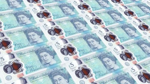 United Kingdom Money / 5 British Pounds Sterling 4K