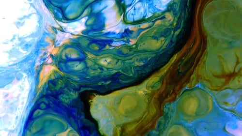 Abstract Colorful Chaos Ink Spread In Liquid Paint Turbulence Movement 3