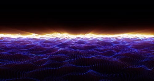 Abstract animation motion design with beautiful bright blue glowing energy electric magic space line