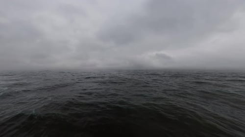 Calm Overcast Ocean Background Loop 4K