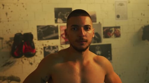 Portrait of a young boxer