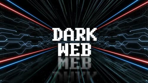Dark Web Glitch-Text im Technologietunnel