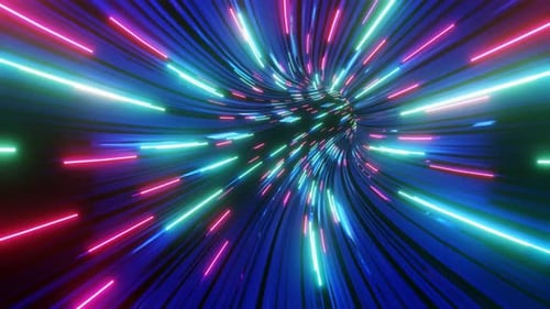 VJ Loops Highspeed Multicolored Hyper Tunnel