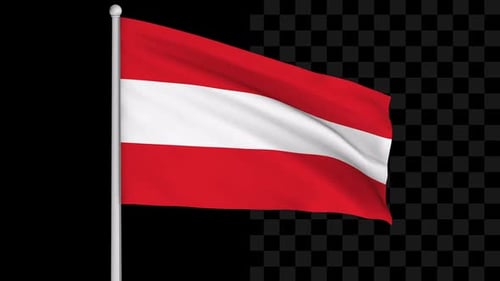 Seamless Loop Animation of Waving Austrian Flag