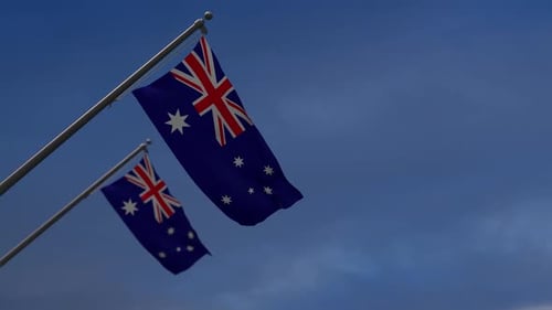 Australia Flags In The Blue Sky - 2K