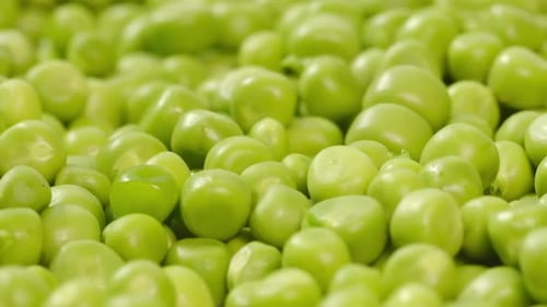 Close Up Green Peas Background Rotating