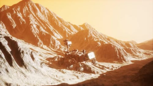 Mars Rover Exploring Red Planet Landscape