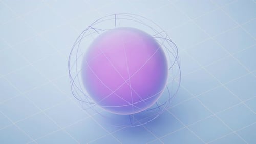 Cartoon planet sphere with lines surrounding