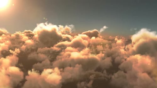 Nuages enfumés et soleil éclatant
