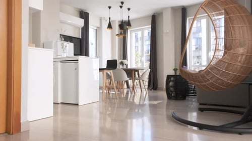 Stylish interior design of living room. Interior of apartment