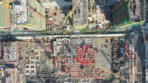 Construction site in city