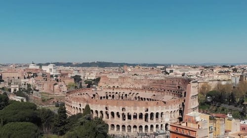 Aerial View of the Majestic Colosseum in Rome