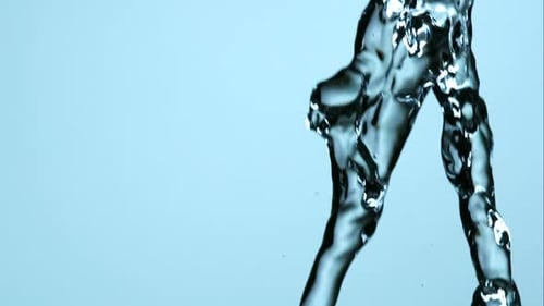 Water Streams Flowing on Blue Background