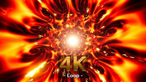 Burning Fire Swirl Shape Tunnel Art Background