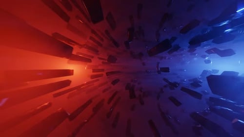 HD Flight Through Abstract Sci Fi Tunnel | Futuristic Hyperspace Technology Background Seamless Loop