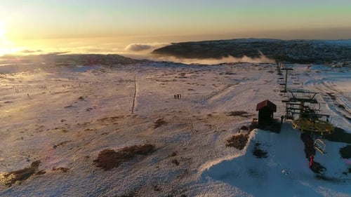 Winter landscape covered with snowfall