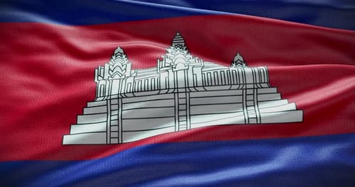 Cambodia Flag Waving Seamless Loop Animation