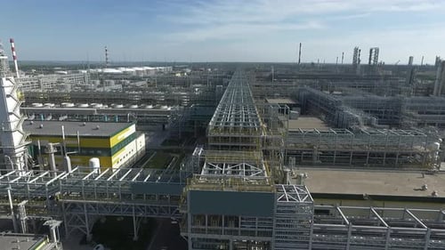 Huge Area of Oil Processing Plant, Aerial
