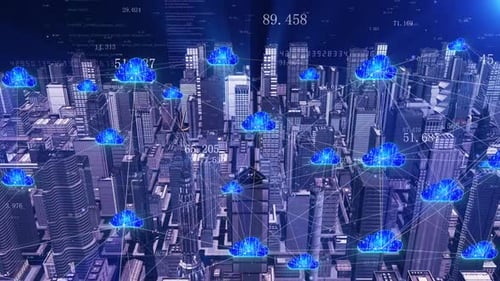 Smart City mit Cloud-Computing-Netzwerkdatensignal