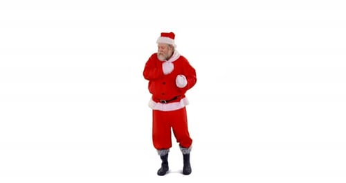 Santa Claus Dancing on White Background