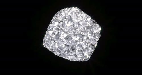 Sparkling Crystal Fragments Explode and Scatter