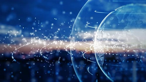 Futuristic Digital Network Connecting Global Communication