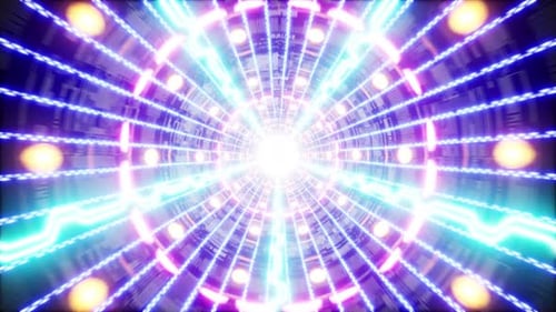 Retro Style Glowing Tunnel Effect 4K 04