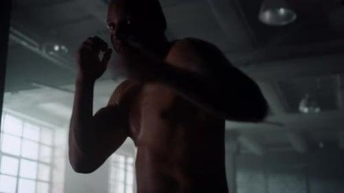Boxer Performing Physical Exercises in Gym