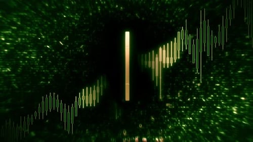 Bitcoin Trading Bull Market Green Cryptocurrency Graph Loop Background