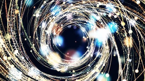 Abstract Particle Light Stream Spiral Background Loop