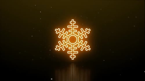 Glowing Neon Snowflake Christmas Reveal Animation