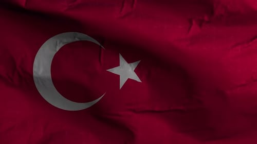 Realistic Turkey National Flag Waving Animation