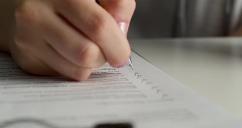 Close-up Shot. The Doctor Is Filling Out the Documents. Experiments in the Laboratory.