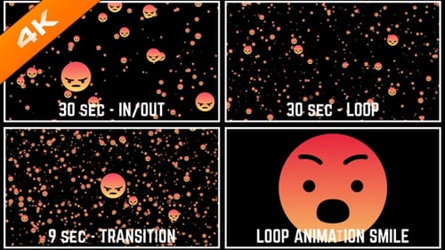 Animated Angry Emoji Particle Overlays and Transitions