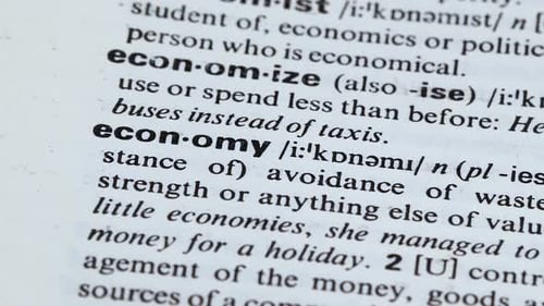 Economy Word Meaning in Dictionary, Avoiding of Wasting Resources, Planning