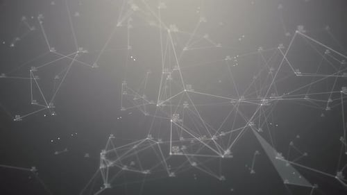 Abstract Digital Network with Mail Icons and Data Flow