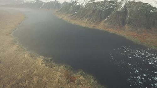 Sunset Aerial Panoramic View on Stunning Mountains of Norway