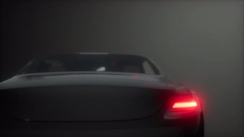 Modern Car Taillights Pulsating in Dark Studio
