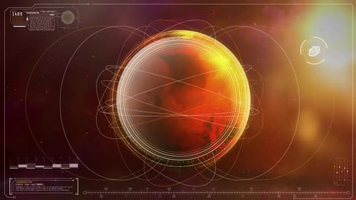 Infografik-Daten auf dem Hintergrund des Planeten Mars HD