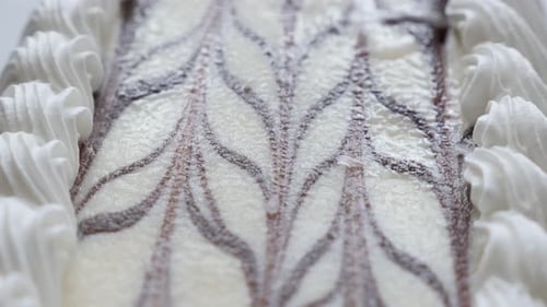 Delicious Decorated Cake with Icing and Pattern