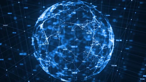 Futuristic Digital Network Globe Data Connections Loop