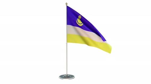 Seamless Animated Flag Waving on White Background