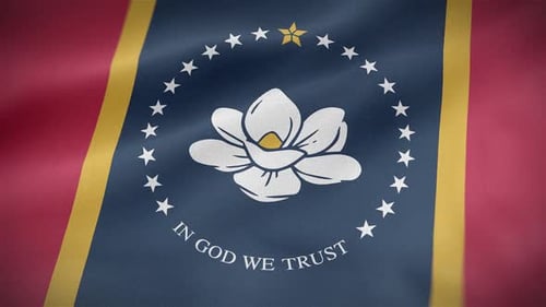 Waving Mississippi State Flag Seamless Animation