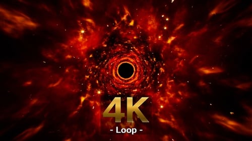 Chispas brillantes en el túnel de fuego 4K